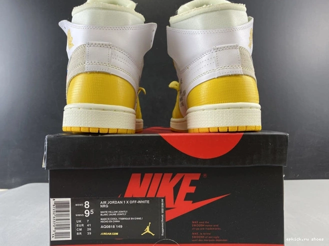Cheap White Jordan Yellow-Cone Powder AQ0818-149 1 Dark Off-White NRG Air x 0730